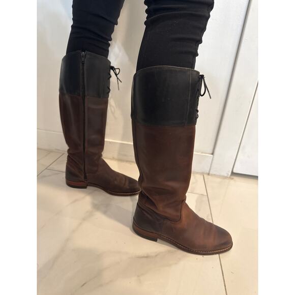 Wolverine Earhart Samantha Pleet Black Brown Riding Boots 7.5 Made in USA - Picture 6 of 16